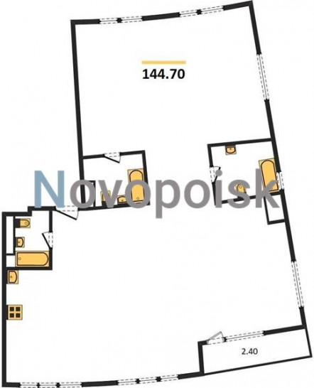 Четырёхкомнатная квартира 144.7 м²