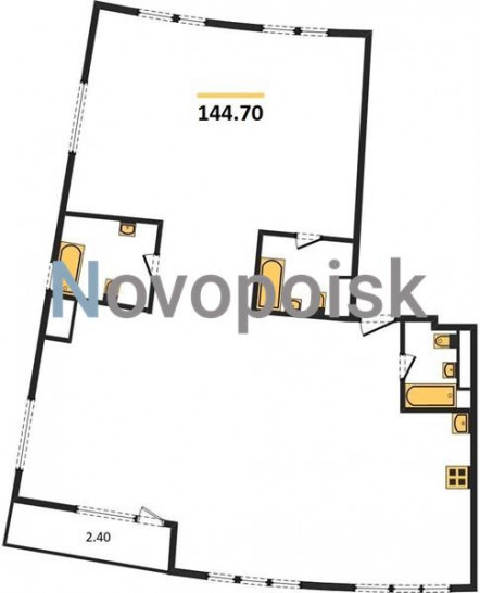 Четырёхкомнатная квартира 144.7 м²